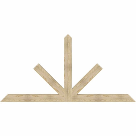 Ekena Millwork Saratoga Rough Sawn Timber Gable Bracket, Douglas Fir, 108"W x 54"H x 6"D x 6"F, 12/12 Pitch GBW108X54X0606SAR00RDF